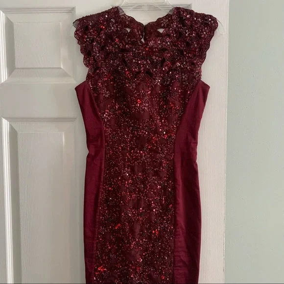 french connection burgundy dress Celie Button Through Mini Dress Bordeaux Red main image 1